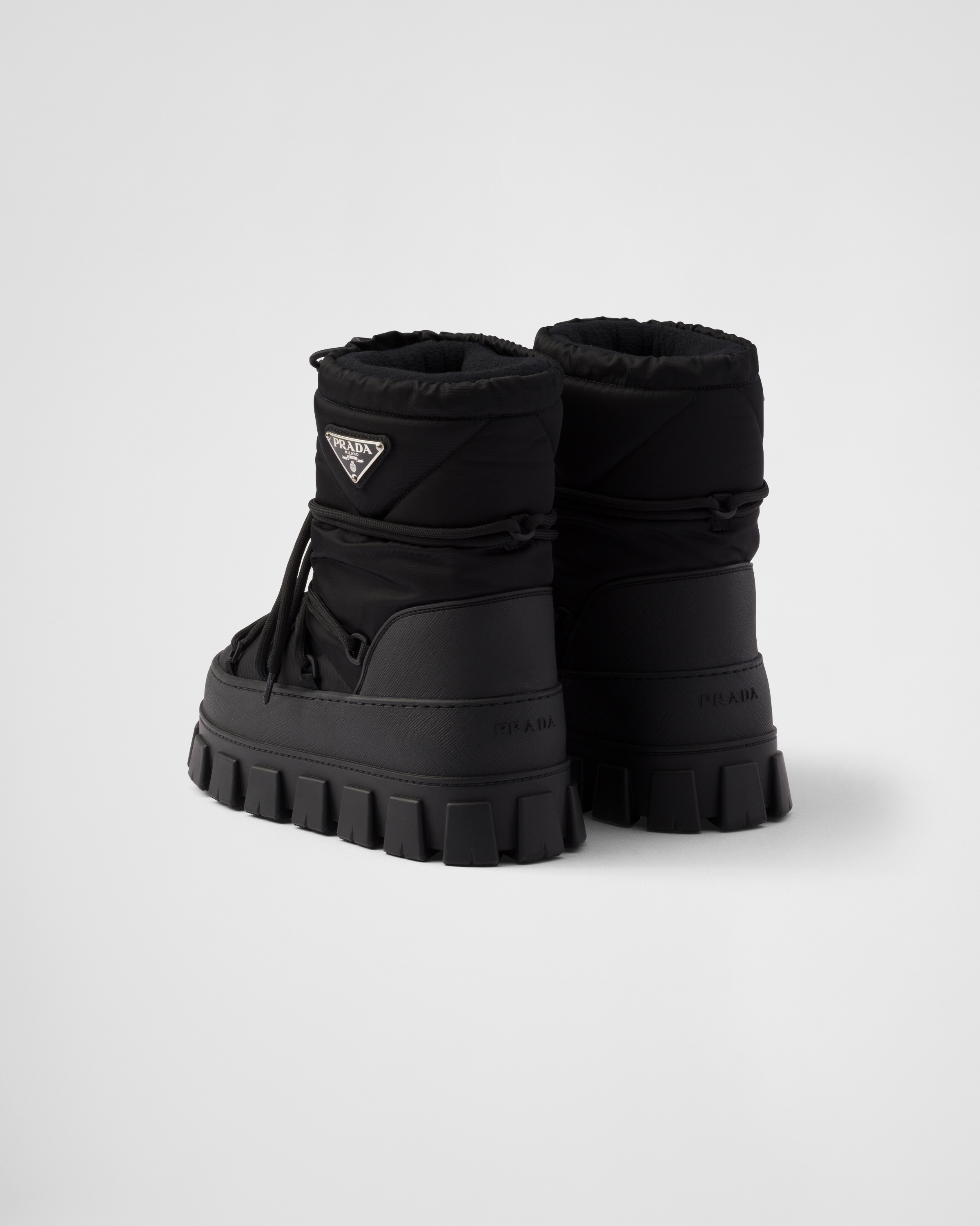 Nylon gabardine après-ski boots