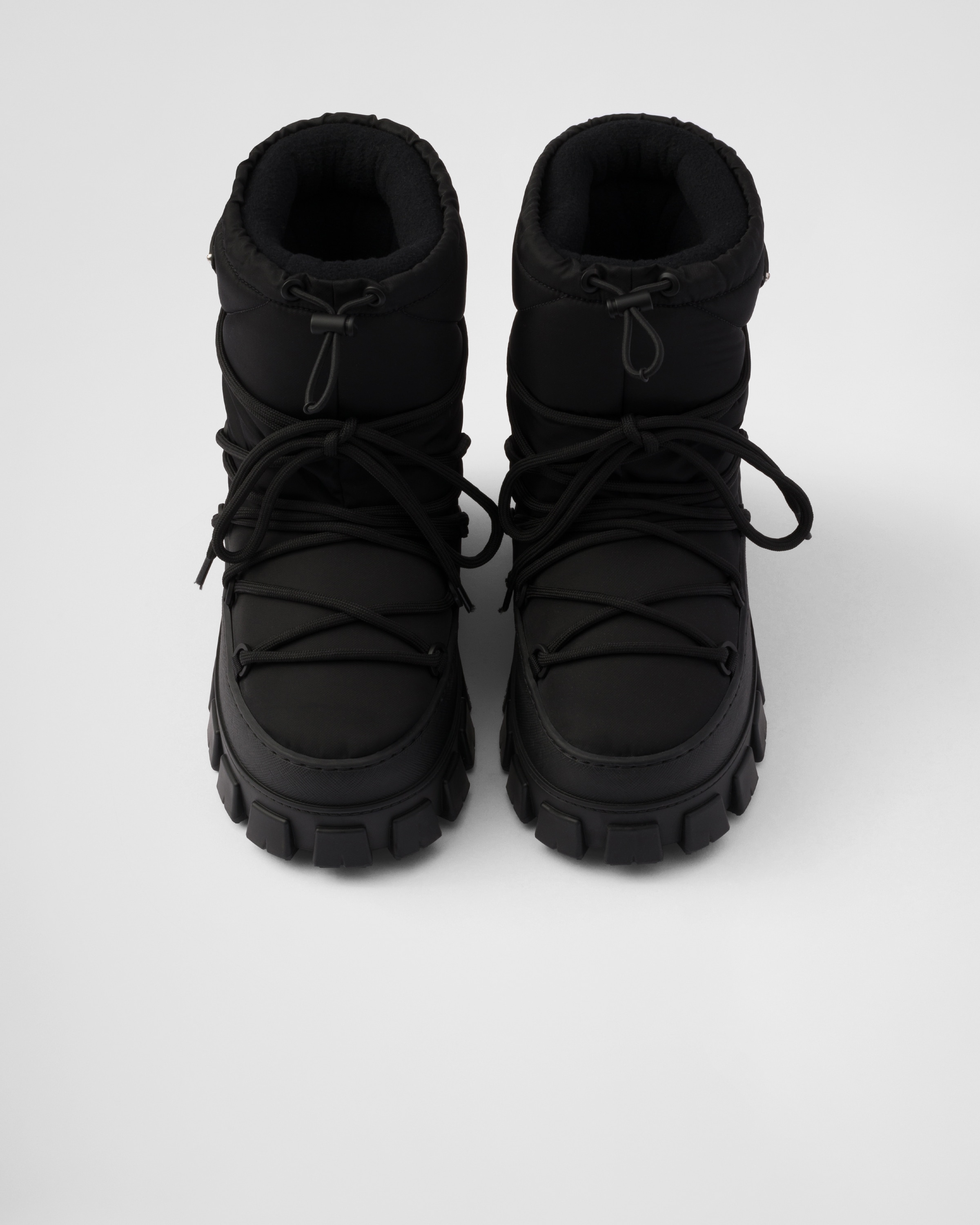 Black Re nylon Gabardine Apr s ski Boots PRADA