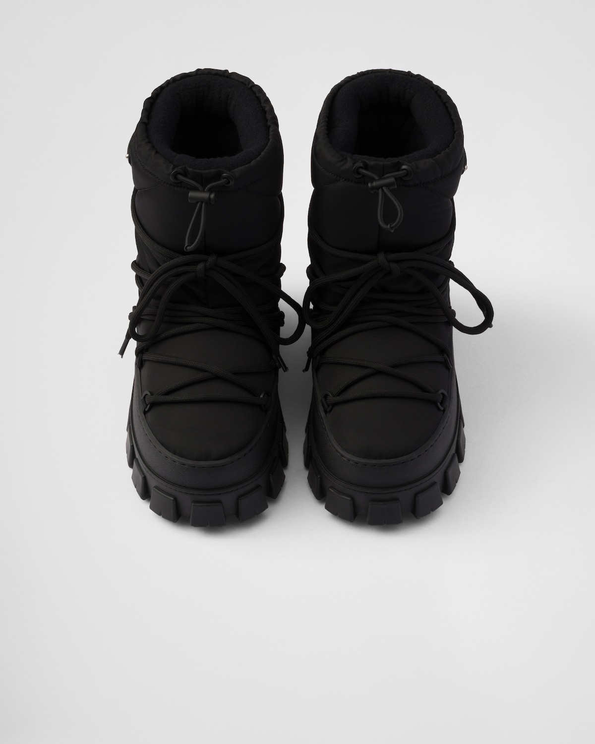 PRA RE-NYLON GABARDINE APRÈS SKI BOOTIES BLACK AND BEIGE