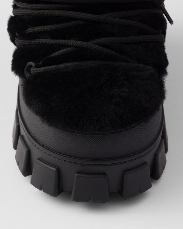 Shearling après ski booties - Black Shearling après ski booties - Black