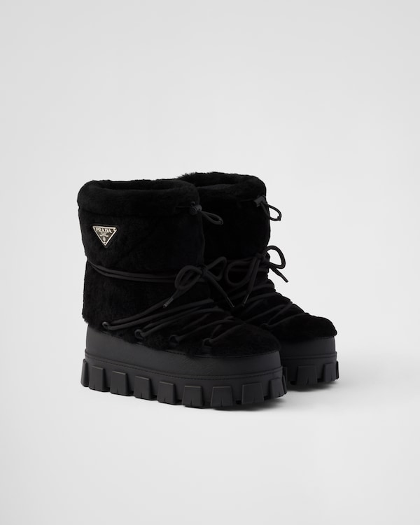Shearling après ski booties - Black Shearling après ski booties - Black