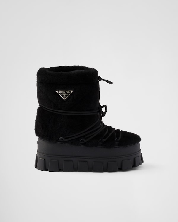 Shearling après ski booties - Black Shearling après ski booties - Black