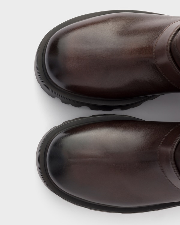 Leather mid-calf boots - 티크 Leather mid-calf boots - 티크