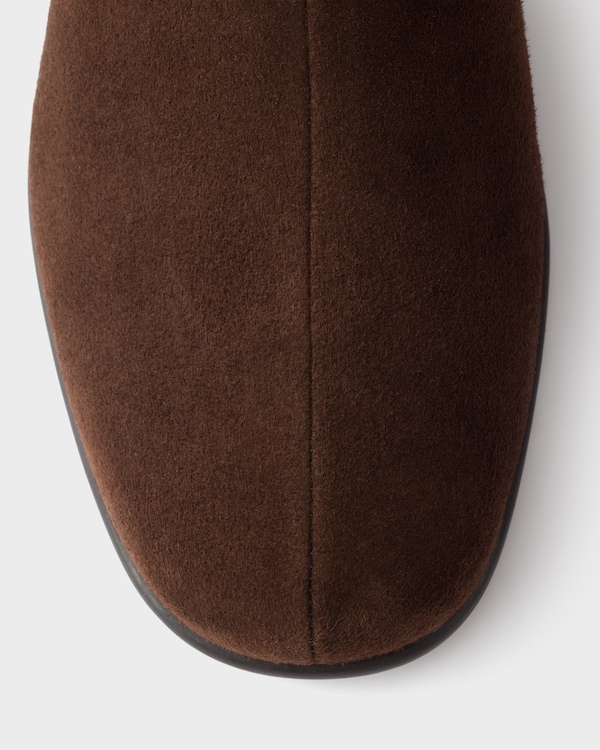 Stretch suede booties boots - Dark Brown Stretch suede booties boots - Dark Brown