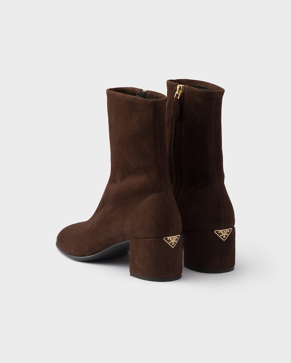 Stretch suede booties boots - Dark Brown Stretch suede booties boots - Dark Brown