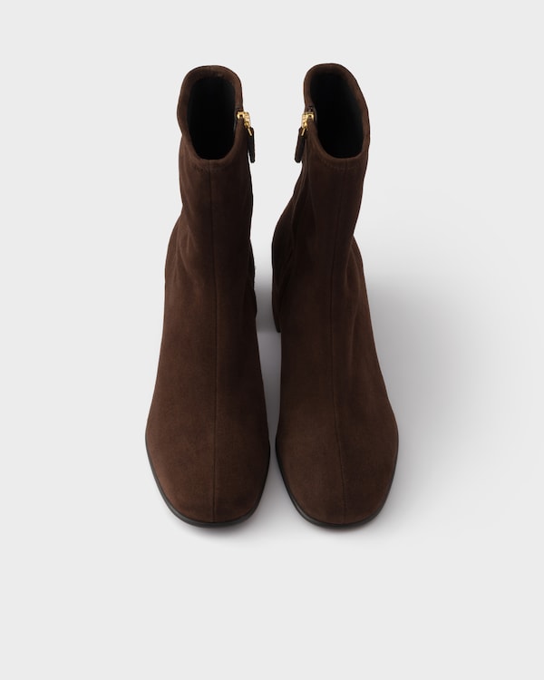 Stretch suede booties boots - Dark Brown Stretch suede booties boots - Dark Brown