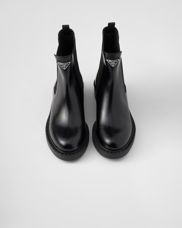 Chocolate brushed leather Chelsea booties Chocolate brushed leather Chelsea booties