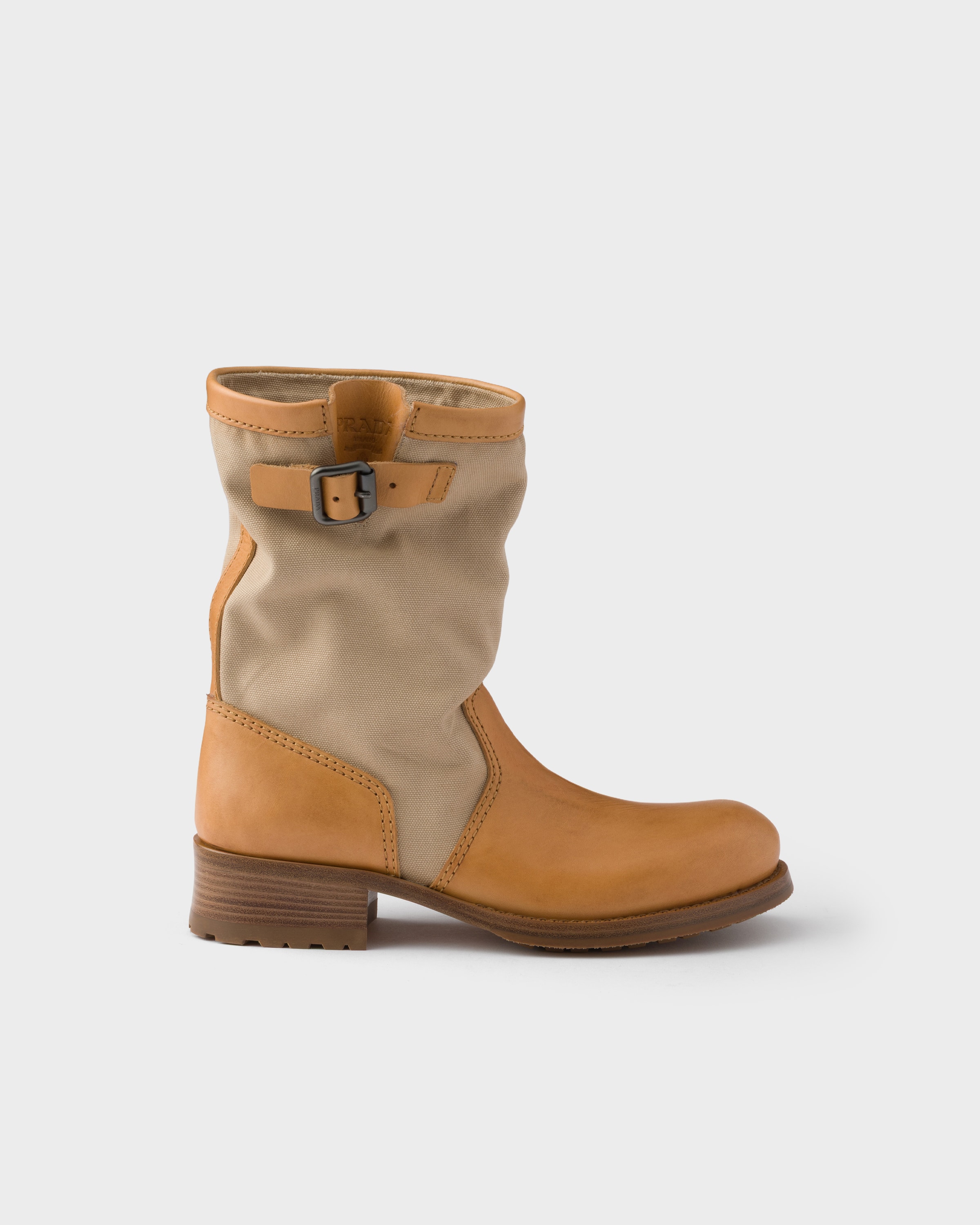 Cord Leather and canvas boots | PRADA - United States