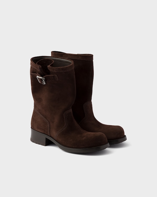 Suede mid-calf boots - Dark Brown Suede mid-calf boots - Dark Brown