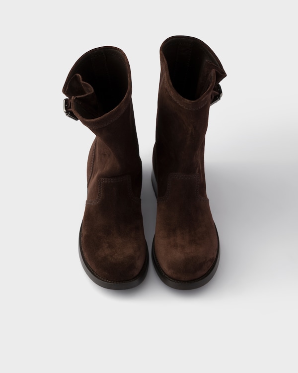 Suede mid-calf boots - Dark Brown Suede mid-calf boots - Dark Brown