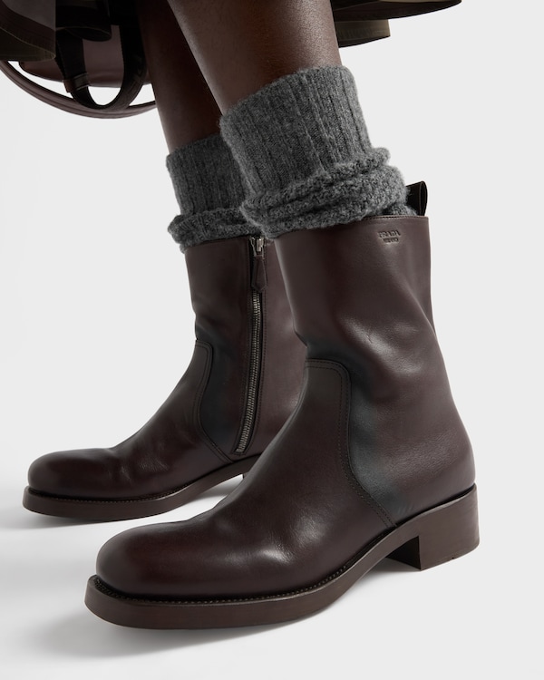 Leather mid-calf boots Leather mid-calf boots