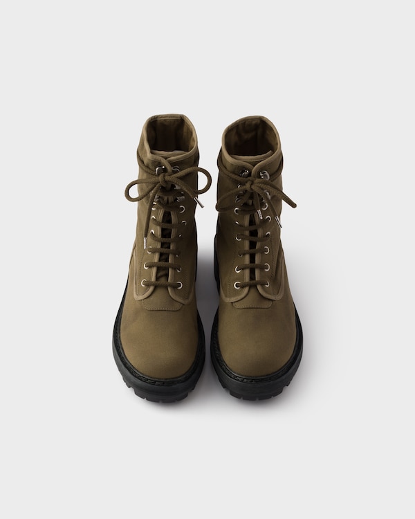 キャンバスレースアップアンクルブーツ - ミリタリーグリーン キャンバスレースアップアンクルブーツ - ミリタリーグリーン