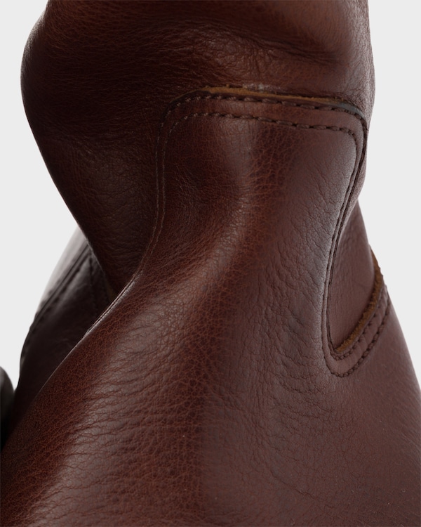 Botas de piel con efecto desgastado - Marrón Chocolate Botas de piel con efecto desgastado - Marrón Chocolate