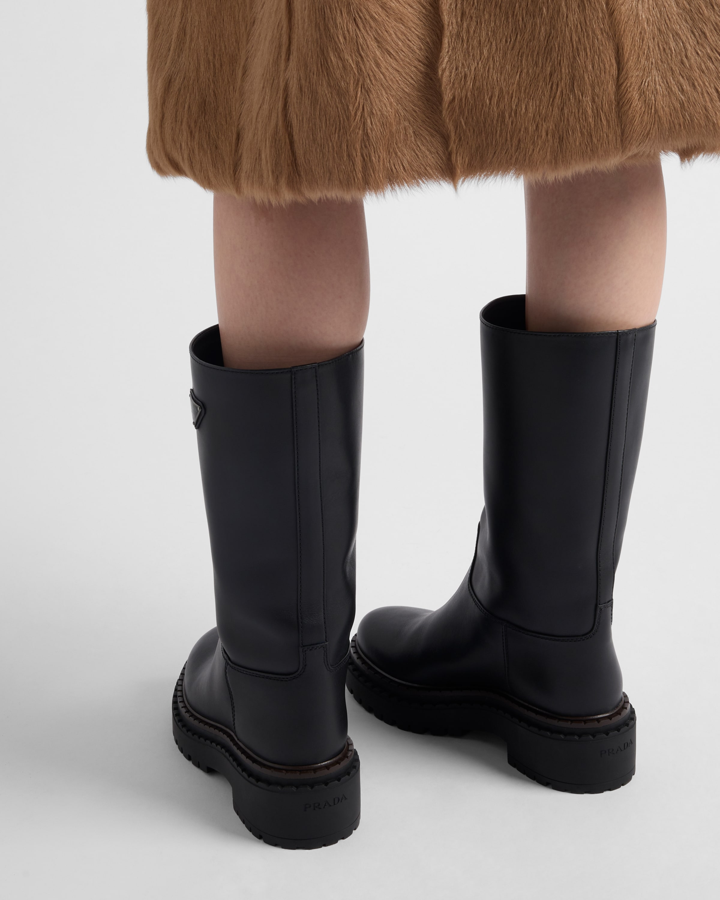 ブーツその他 PRADA Woman Boots Black 1W983N055 F0002 Black Monolith patent leather booties | PRADA