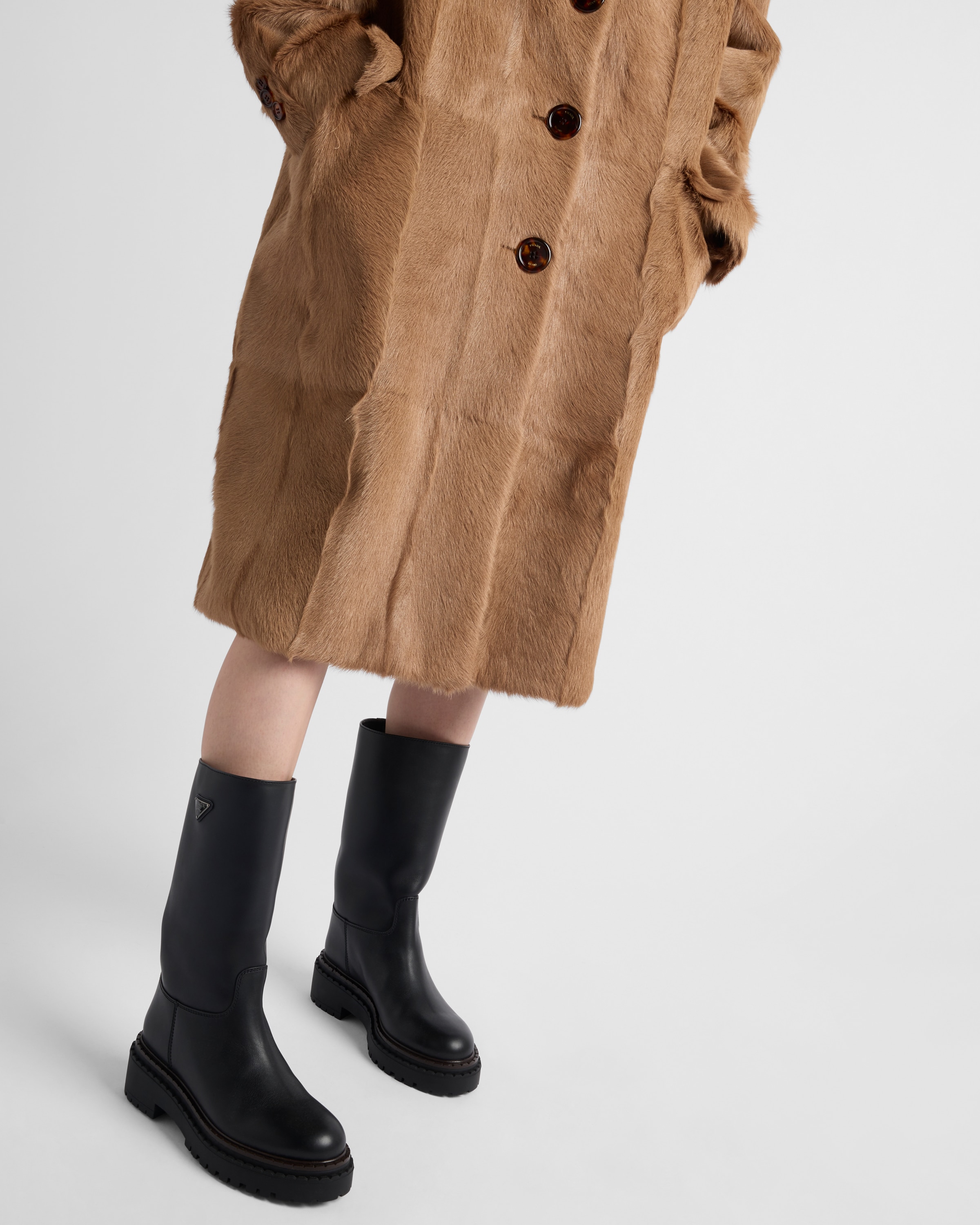 【お洒落度UP】PRADA◆レザー Brixxen レースアップブーツ ロゴ PRADA Knee High Boots Pointed Toe for Women | eBay