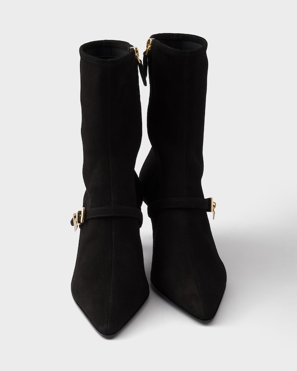 Stretch suede booties - Black Stretch suede booties - Black