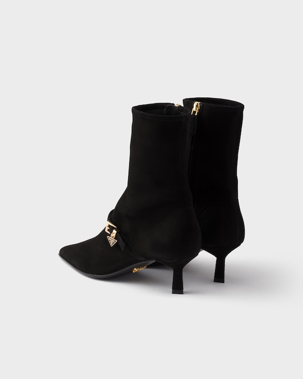 Stretch suede booties - Black Stretch suede booties - Black