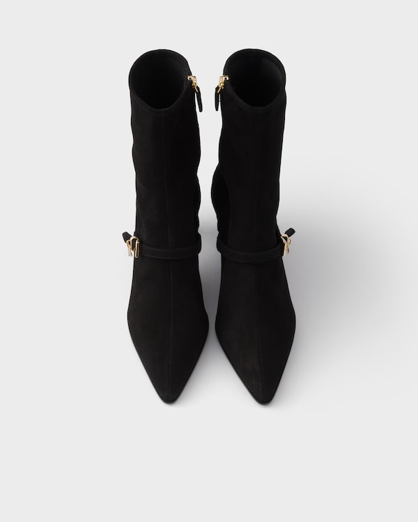 Stretch suede booties - Black Stretch suede booties - Black
