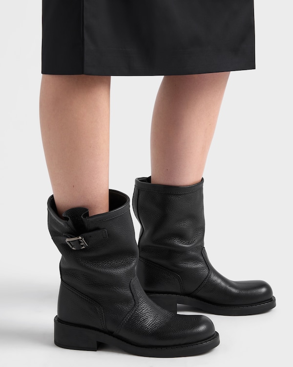 Leather mid-calf boots - Schwarz Leather mid-calf boots - Schwarz