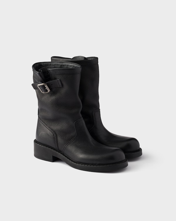 Leather mid-calf boots - Schwarz Leather mid-calf boots - Schwarz