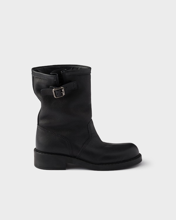Leather mid-calf boots - Schwarz Leather mid-calf boots - Schwarz