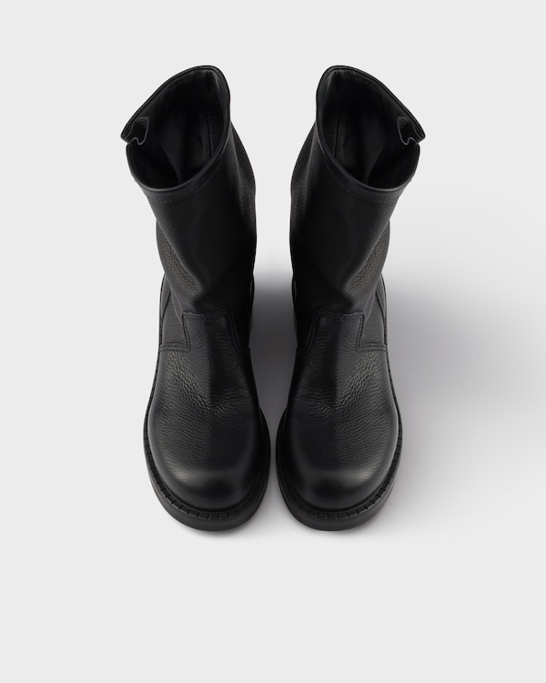 Leather mid-calf boots - Schwarz Leather mid-calf boots - Schwarz