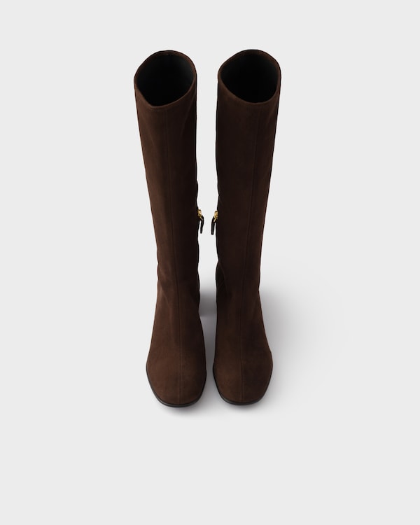 Stretch suede boots - Marrón Oscuro Stretch suede boots - Marrón Oscuro