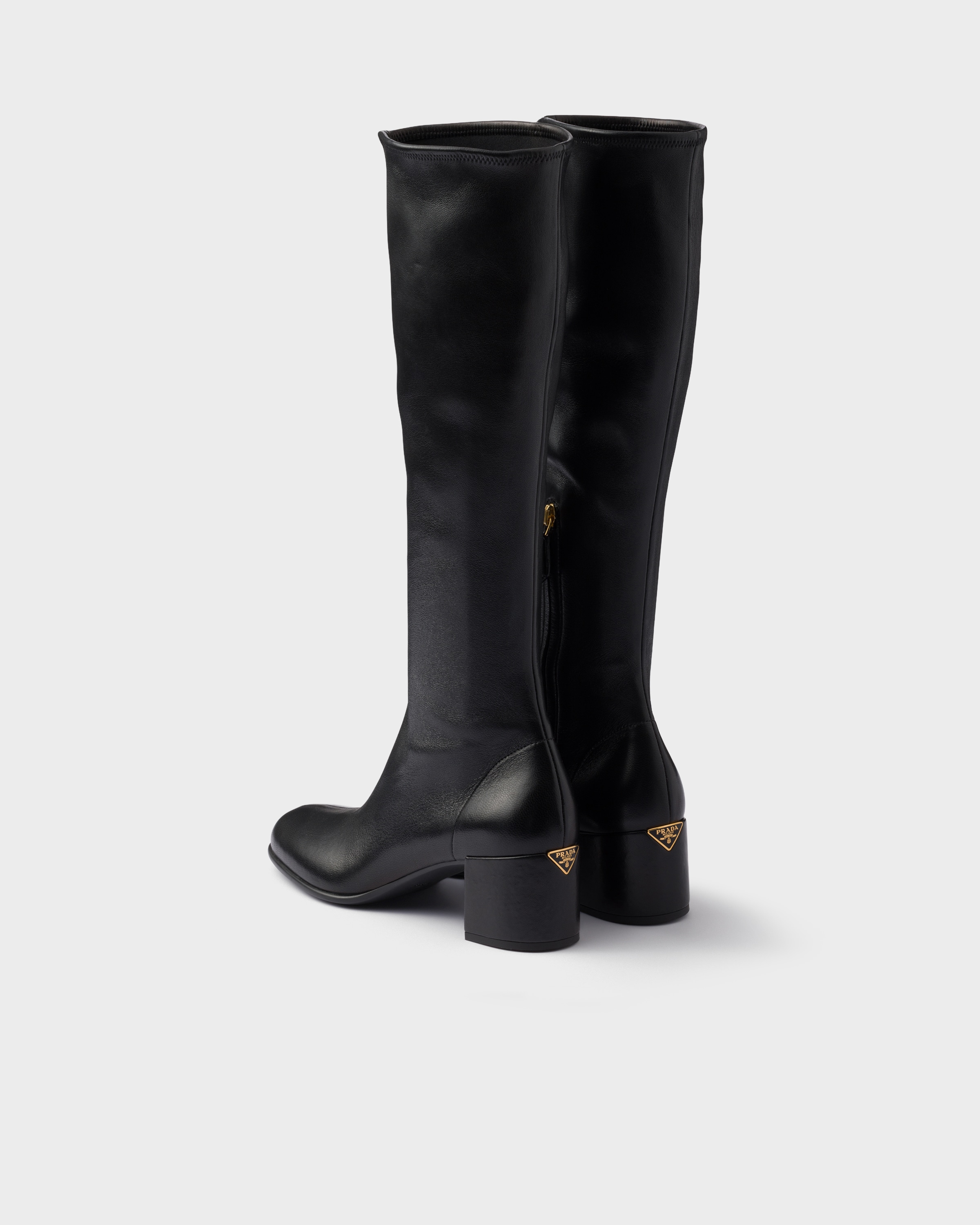 Prada Stretch Nappa Leather Boots In Black