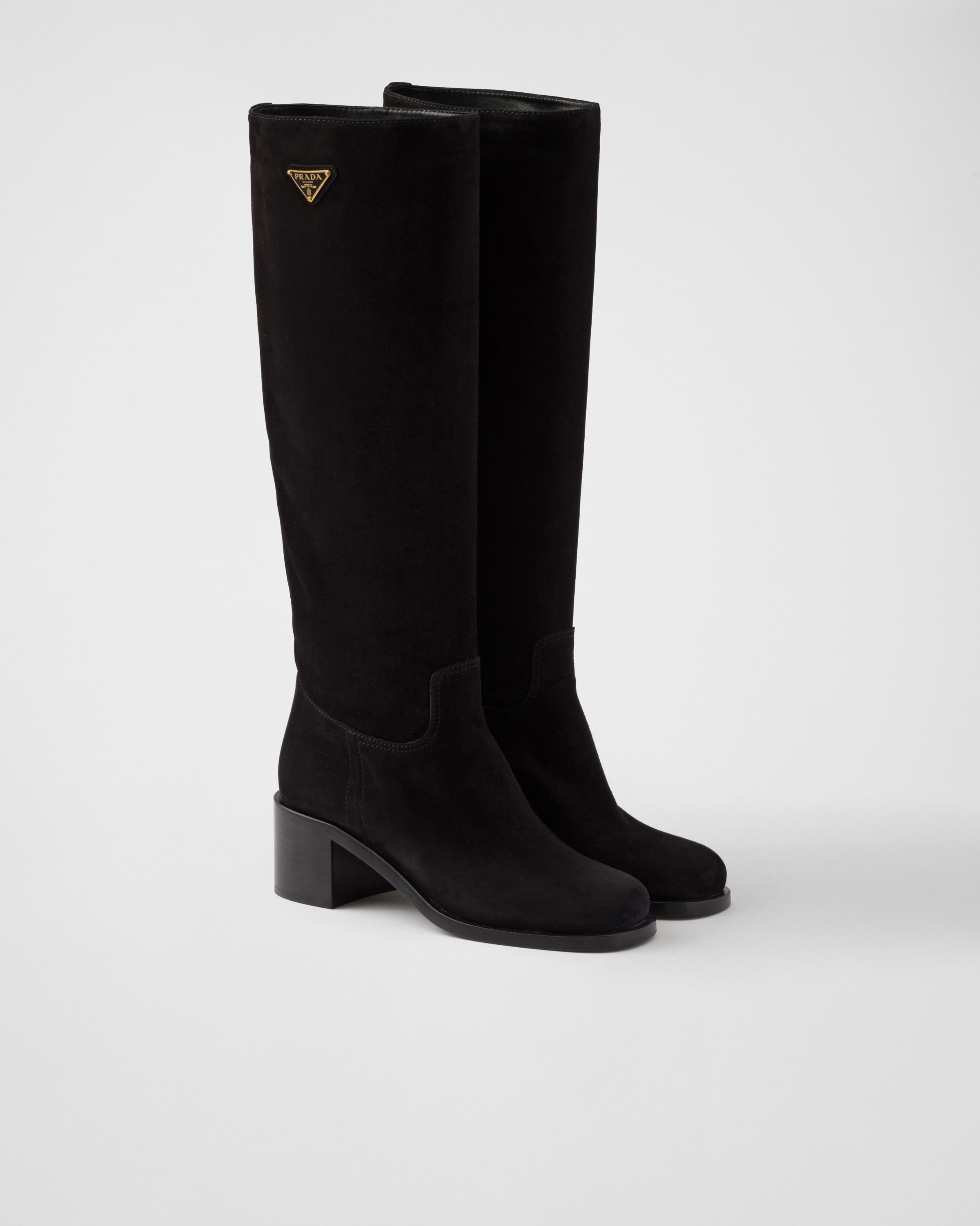 Black Suede Boots PRADA