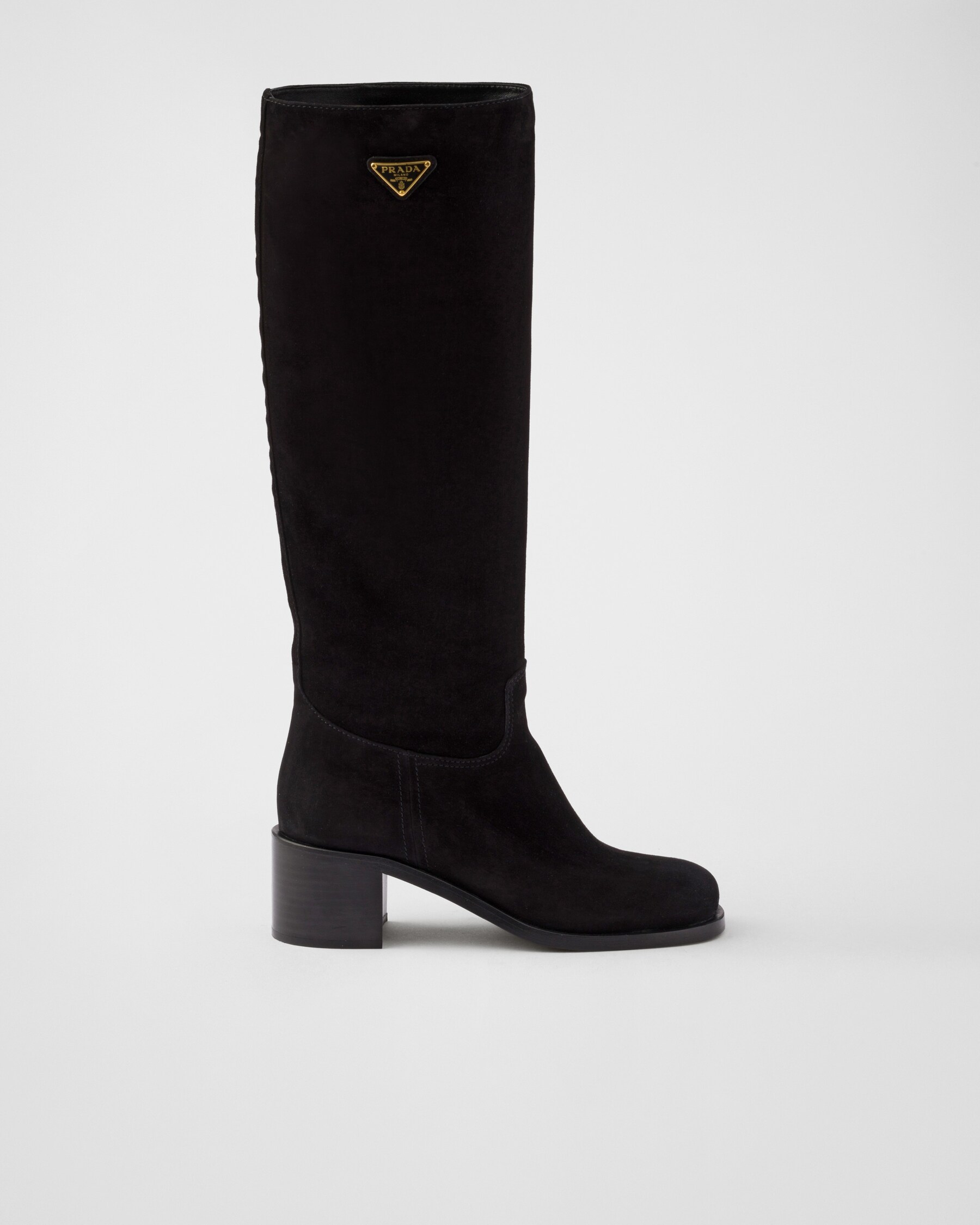 PRADA 25S BROOKLYN BOOTS 50MM IN BLACK CALFSKIN WITH LOGO main image 0