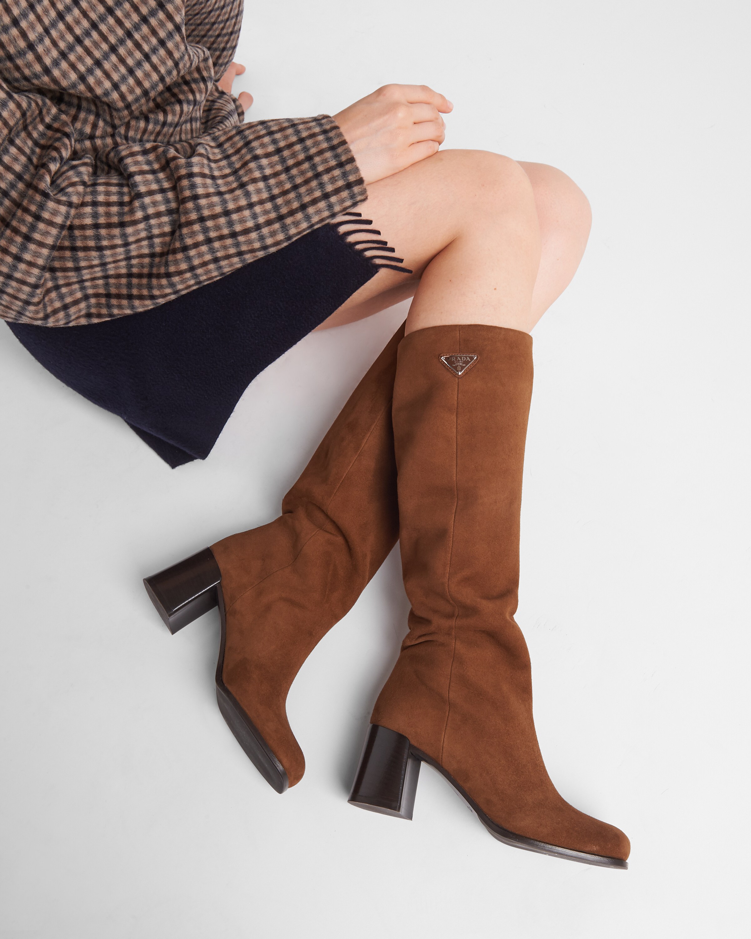 Prada suede boots on sale