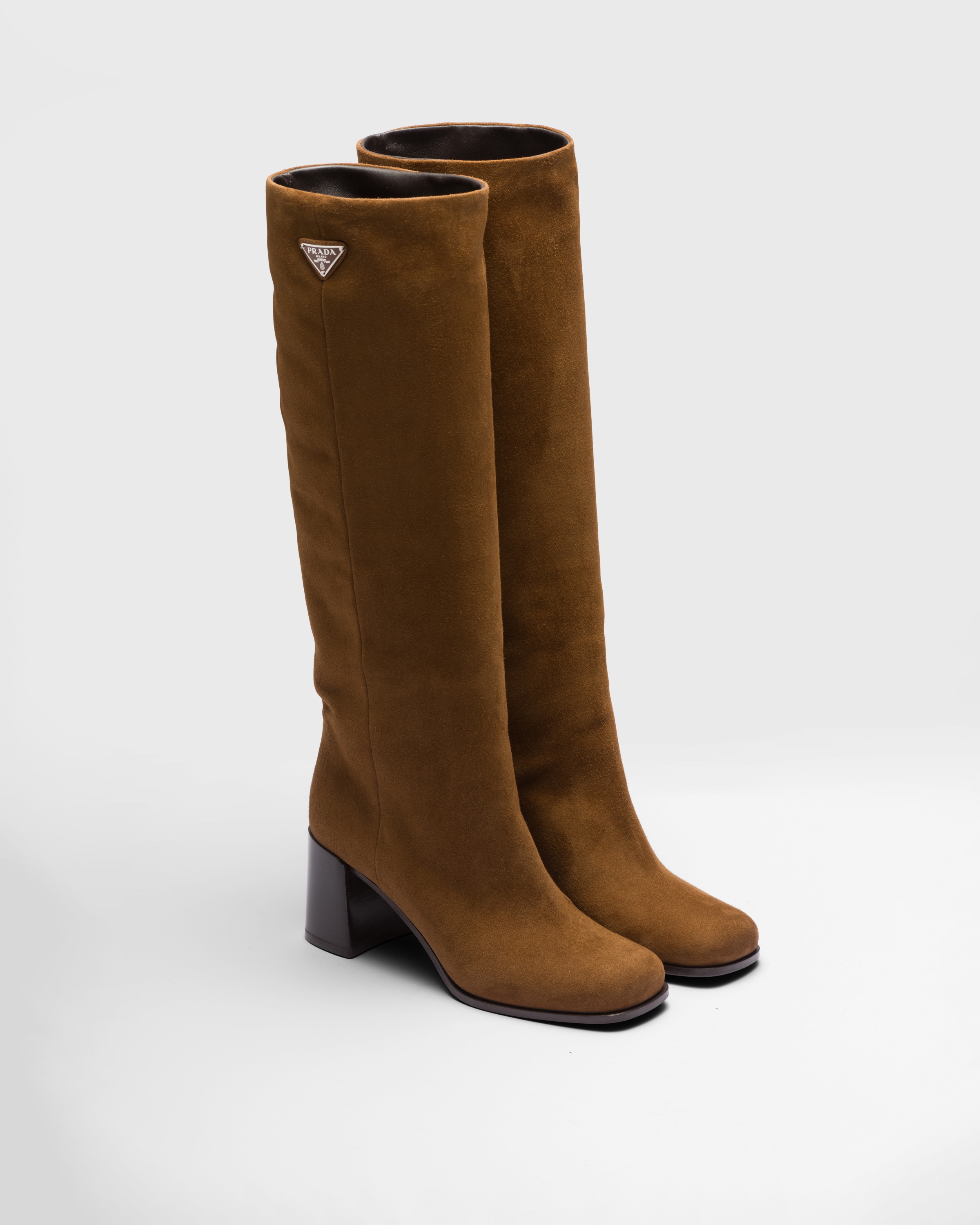 Brown prada boots hotsell