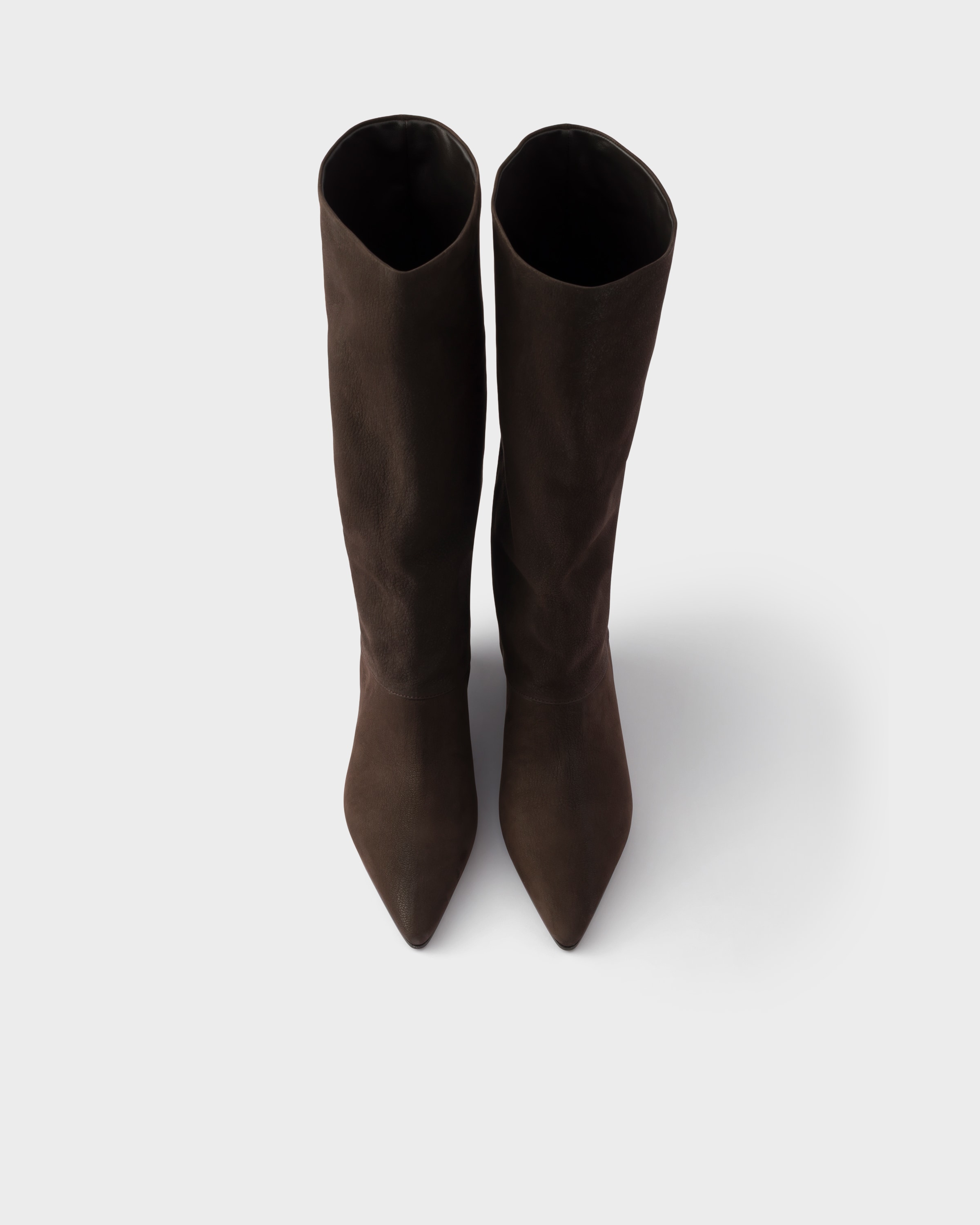 Dark Brown Leather Boots | PRADA