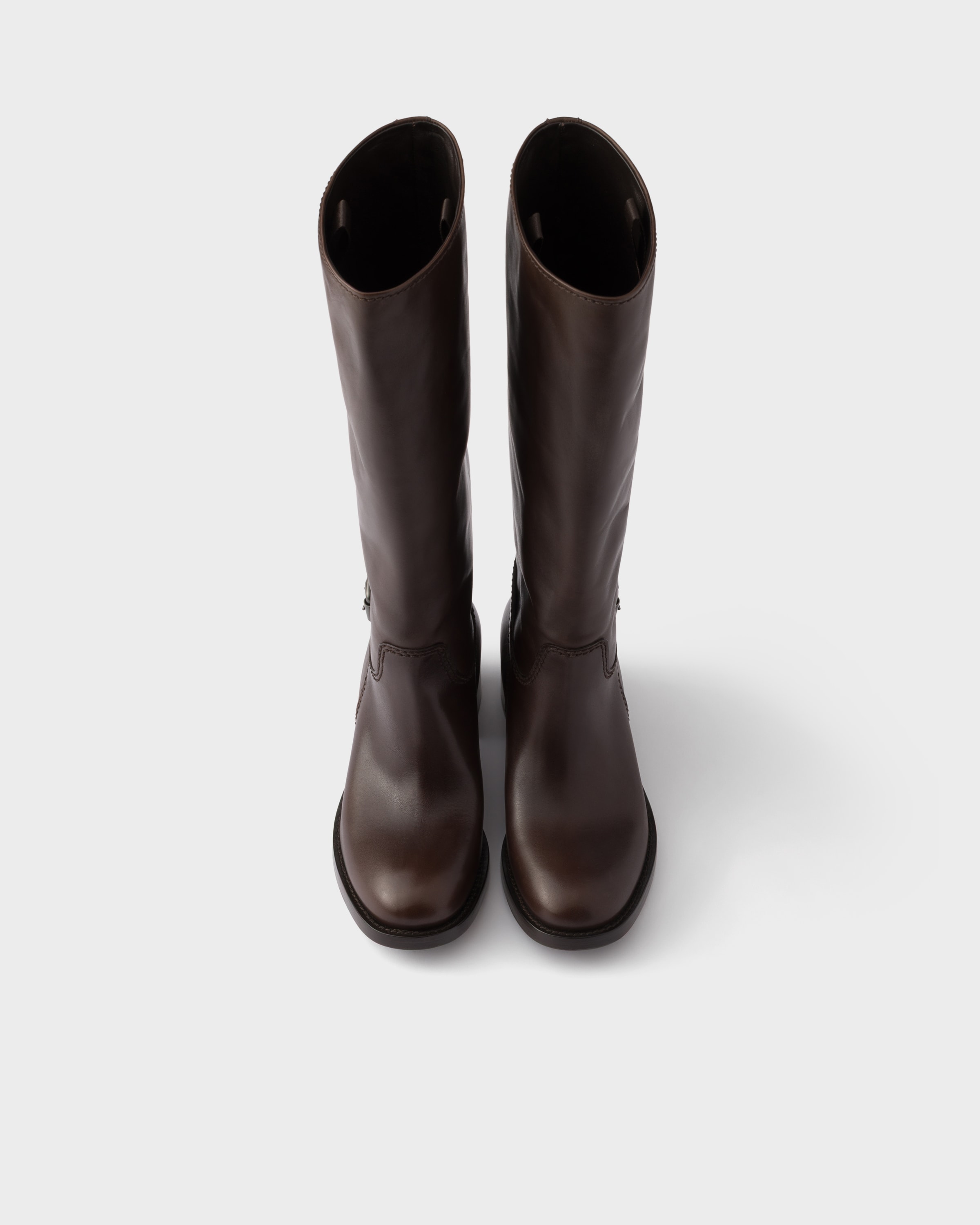 Teak Leather Boots | PRADA - United States