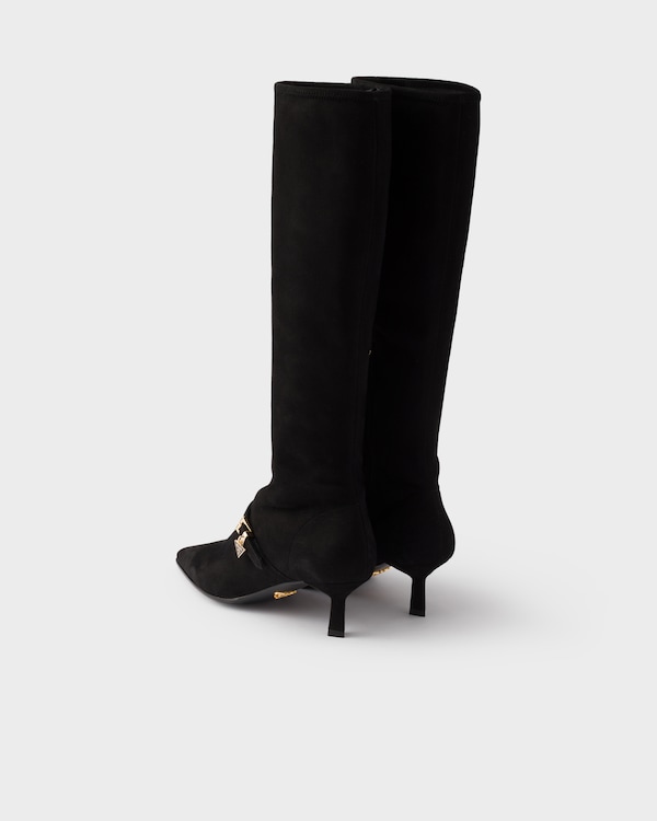 Stretch suede boots - Black Stretch suede boots - Black