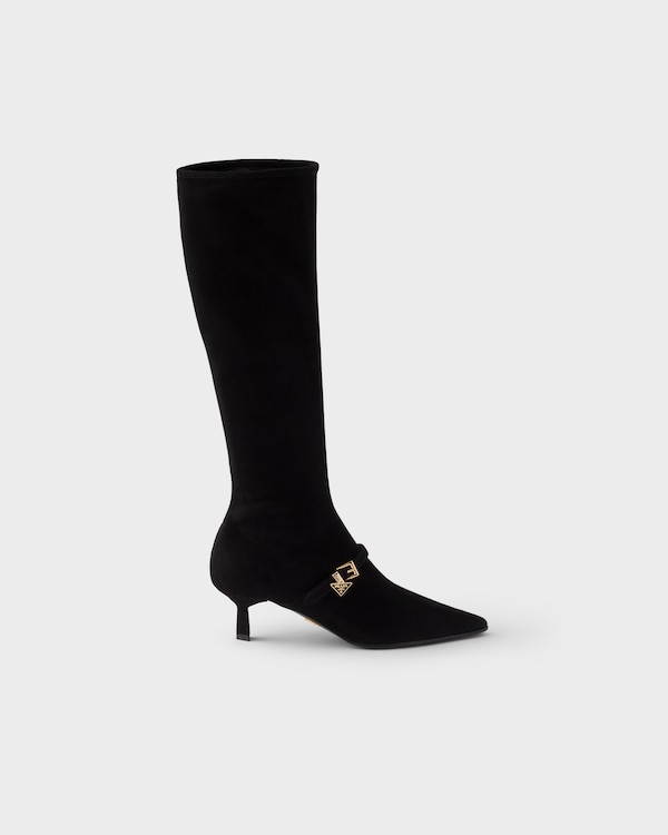 Stretch suede boots - Black Stretch suede boots - Black