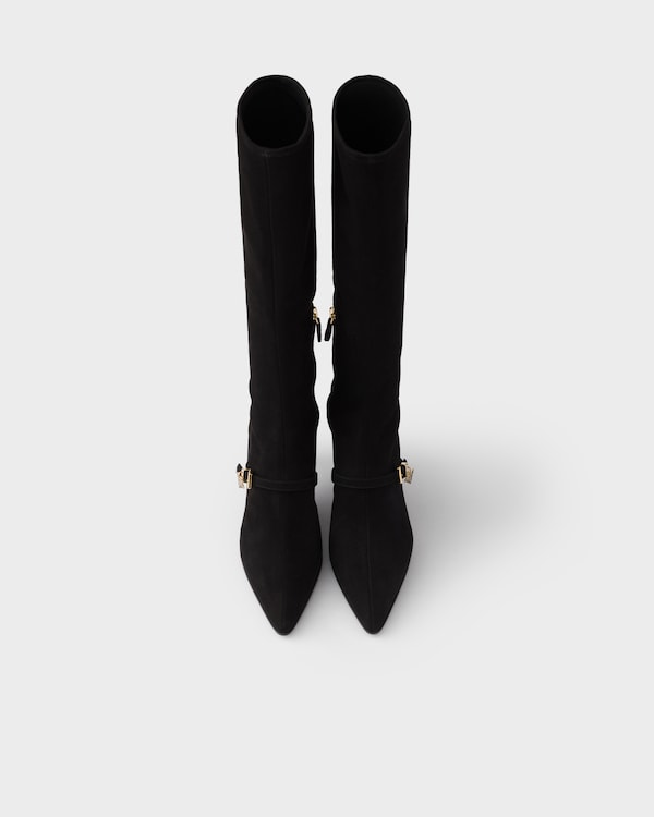 Stretch suede boots - Black Stretch suede boots - Black