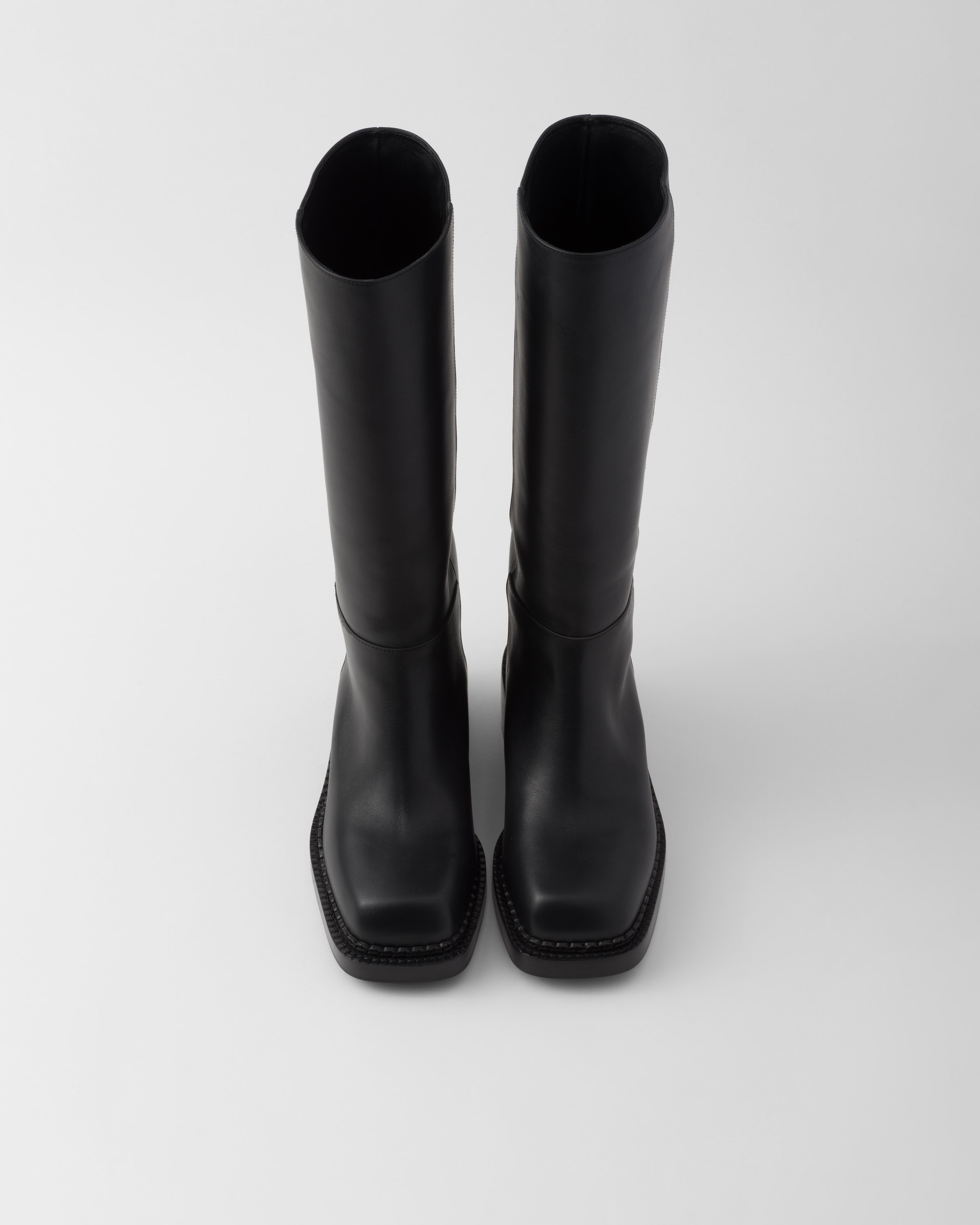 Prada Black Leather Engineer Boots – Alex Maxamenko