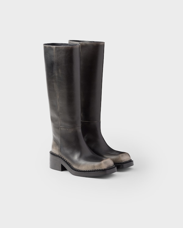 Black Leather boots | PRADA