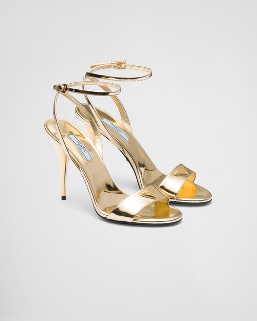 Prada Sandales en cuir métallisé 1