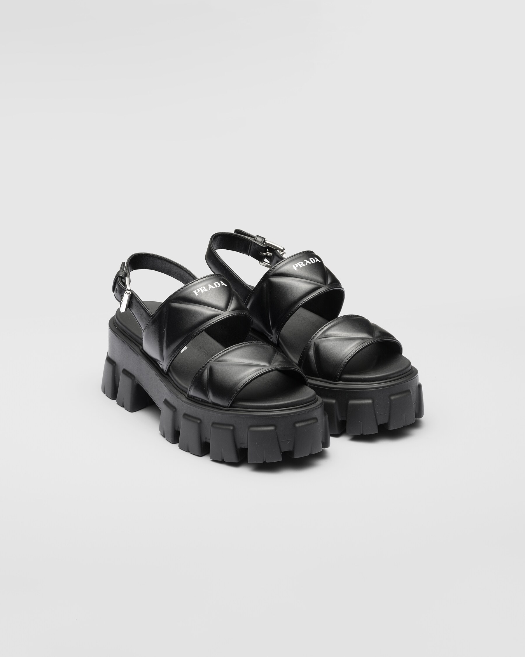 Prada Black Calf Leather Bos Taurus Flip-Flop Sandals main image 1