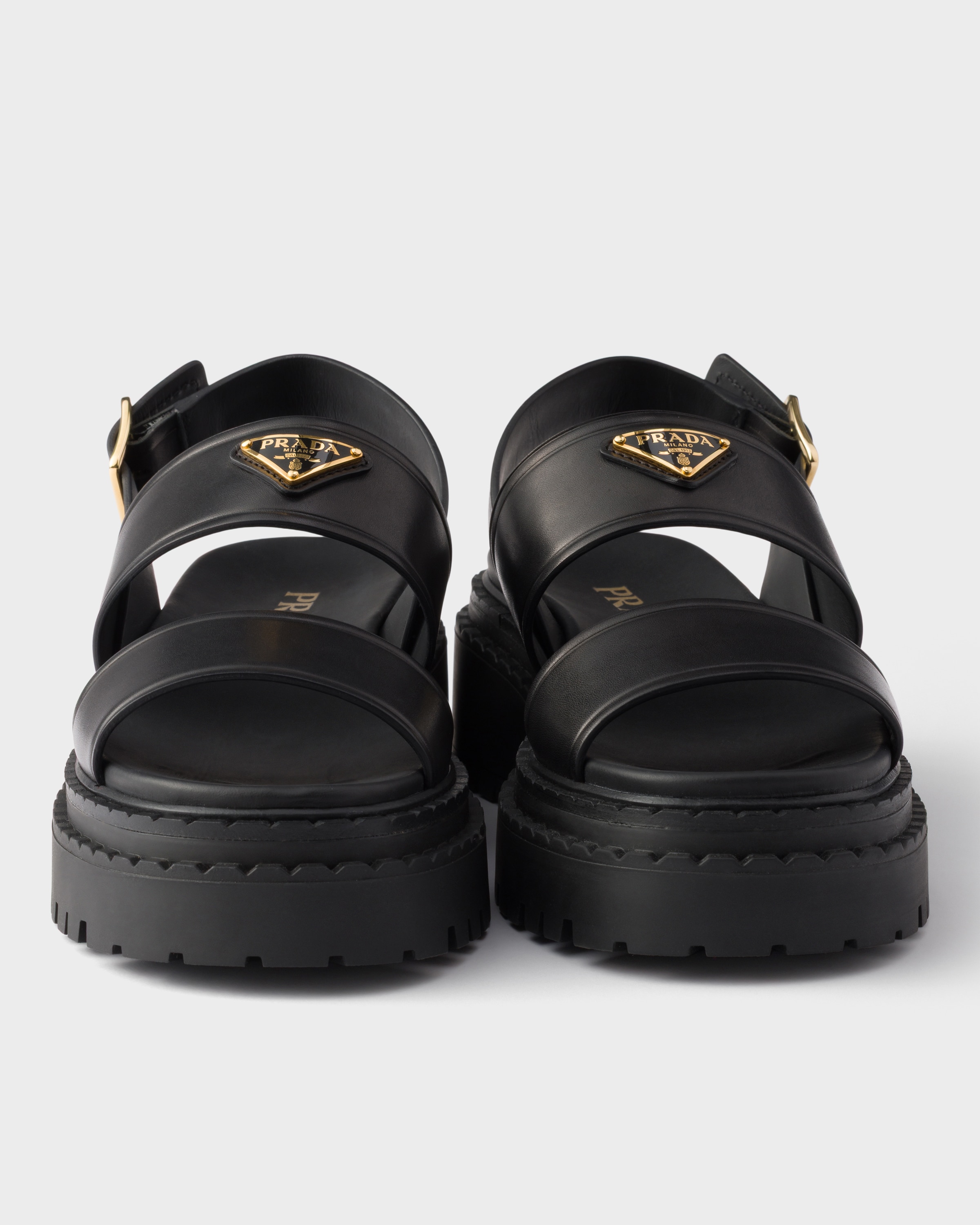 ブラック レザー サンダル | PRADA
