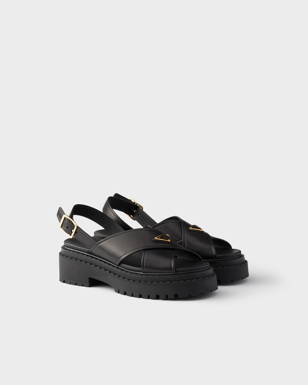【オープニングセール】 モノリス プラダ ブラック クロシェ PRADA | ケージサンダル 靴