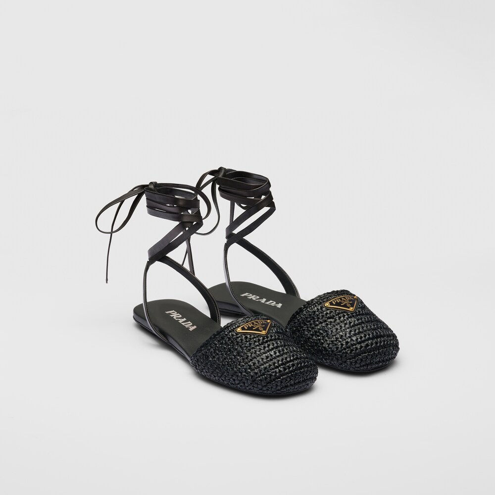 Prada Sandali bassi in tessuto intrecciato 1