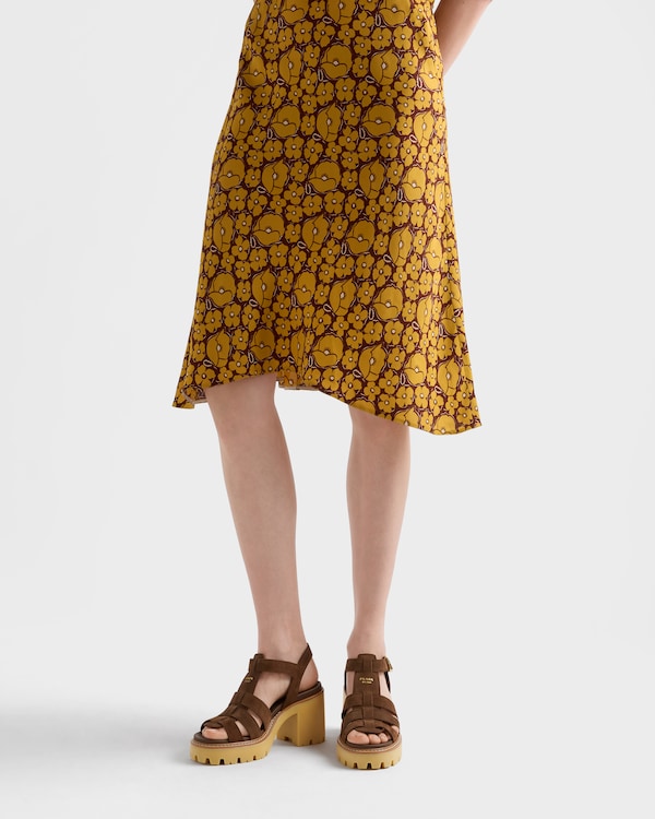 High-heeled suede platform sandals - Cocoa Brown High-heeled suede platform sandals - Cocoa Brown