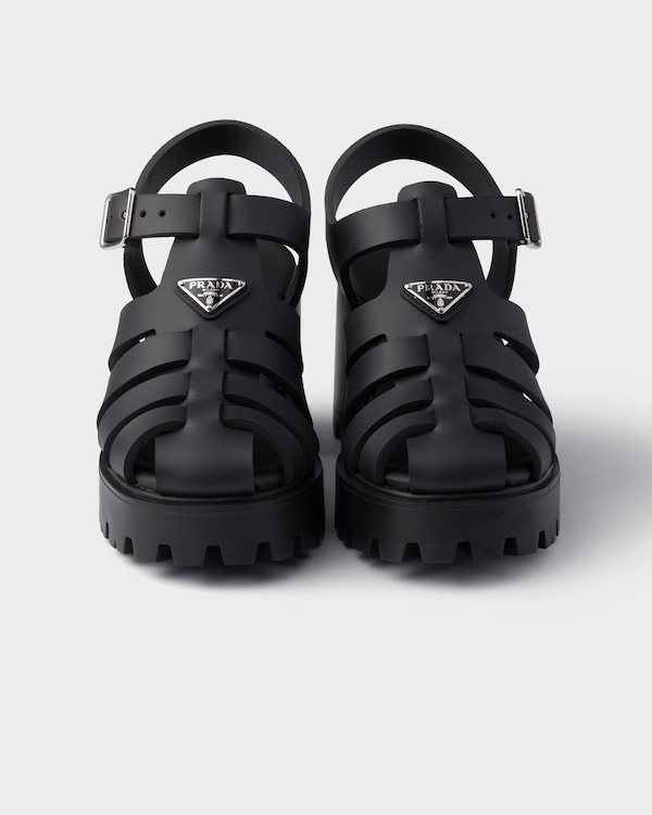 Rubber platform sandals - Black Rubber platform sandals - Black
