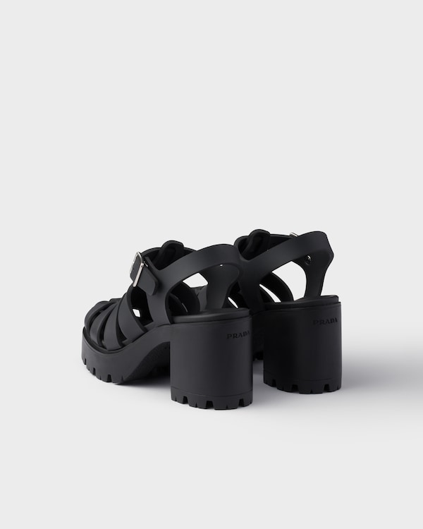Rubber platform sandals - Black Rubber platform sandals - Black