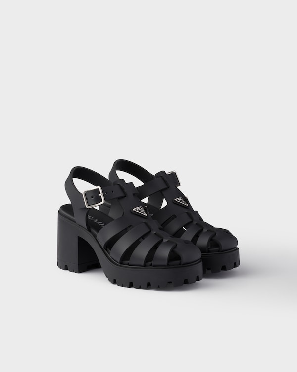 Rubber platform sandals - Black Rubber platform sandals - Black