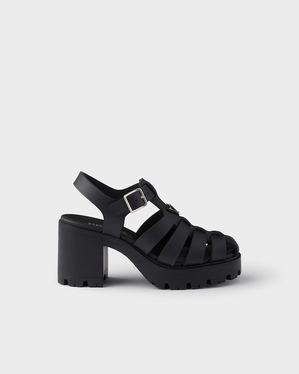 Rubber platform sandals - Black Rubber platform sandals - Black