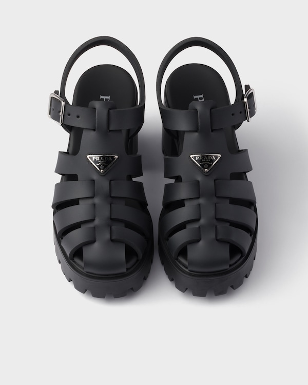 Rubber platform sandals - Black Rubber platform sandals - Black